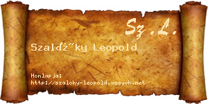 Szalóky Leopold névjegykártya